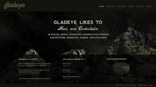 Gladeye in Web Designs that Incorporate the Four Natural Elements