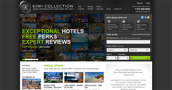 18个设计精美的旅游及酒店网站案例