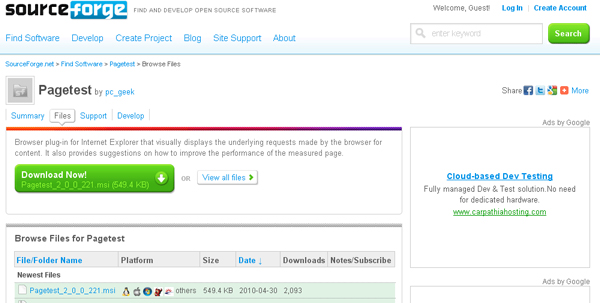 pagetest 18 Website Speed and Performance Checking Tools