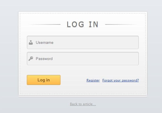 Slick login form with HTML5 & CSS3