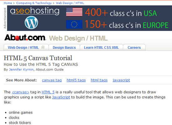 HTML 5 Canvas Tutorial