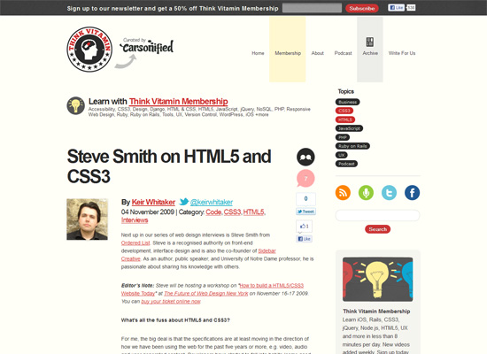 Steve Smith on HTML5 and CSS3