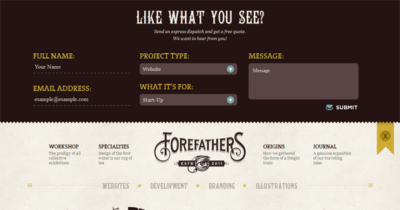 30个非常时尚的网页联系表单设计