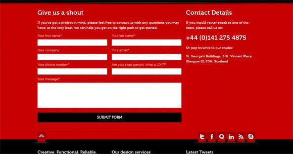 30个非常时尚的网页联系表单设计