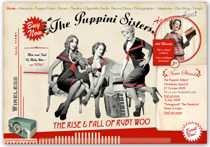 thepuppinisisters - Flash site