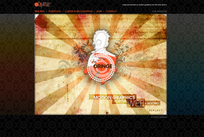 oringe - a website built with Flash